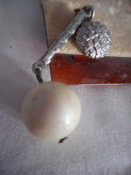 Vintage 1980s silver floral with pearl dangle Earrings Clip on Costume jewelry - Picture 2 of 4